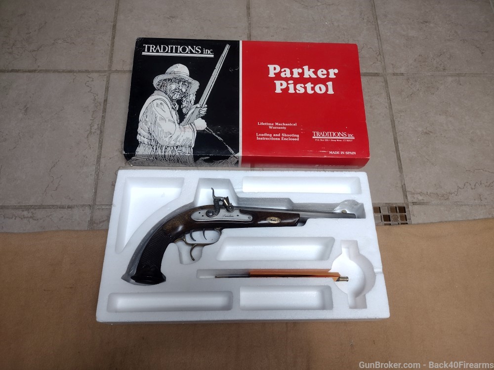 Mint Unfired Traditions Williams Parker Pistol .50 Cal Percussion W/Box-img-16
