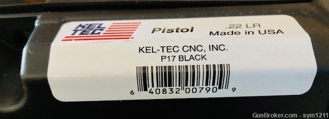 KEL-TEC P17 22 LR 3.8" Brl 16rd Pistol w/Threaded Barrel, Black, No CC Fees-img-4