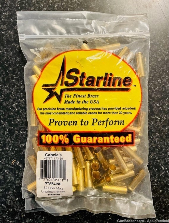Starline .32H&R MAG virgin unprimed brass 100 pieces-img-0
