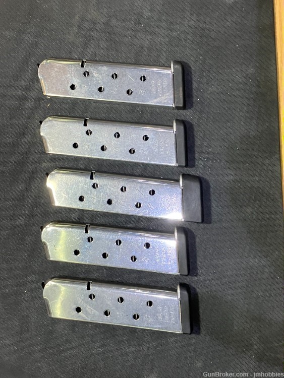 Kimber 1911.45 ACP KimPro Tac Magazines, 5 Mags, Stainless Steel-img-0
