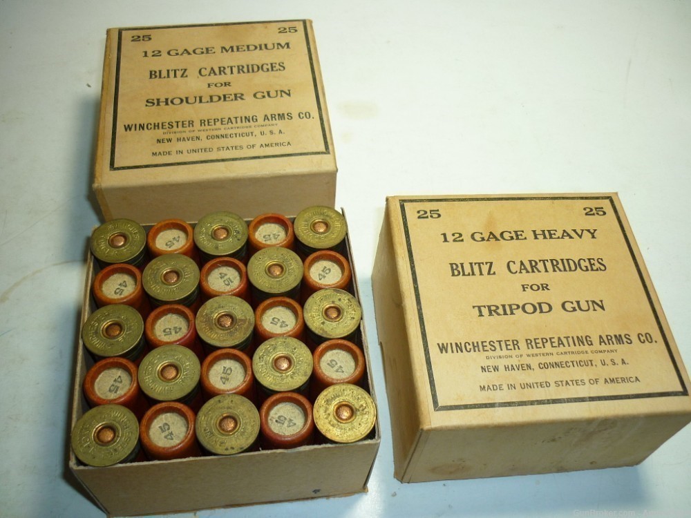 25rd BLITZ CARTRIDGES For Tripod or Shoulder Gun 12ga WW2 -img-2