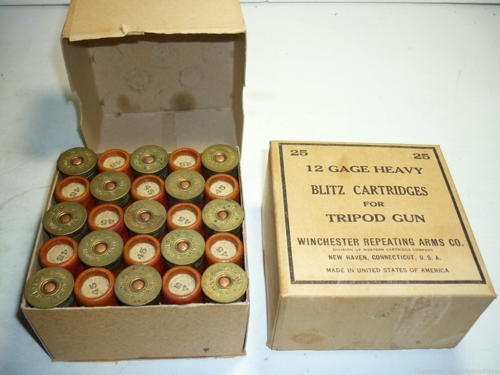 25rd BLITZ CARTRIDGES For Tripod or Shoulder Gun 12ga WW2 -img-1