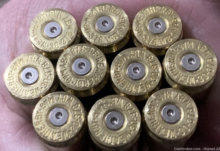 30-378 Wby Mag once fired brass, Weatherby (Hornady) headstamp, 100 pcs-img-0