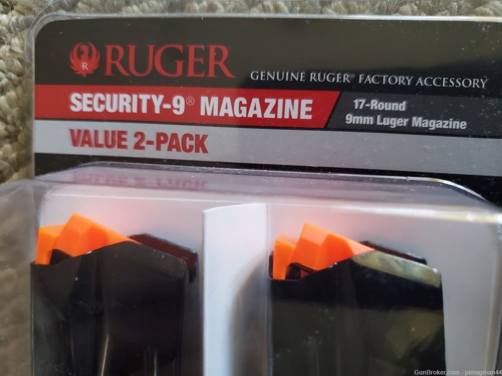 RUGER SECURITY-9 OEM 17-Rnd Blued Steel 9MM MAGAZINE, 2-PACK, NEW IN PKG.-img-4