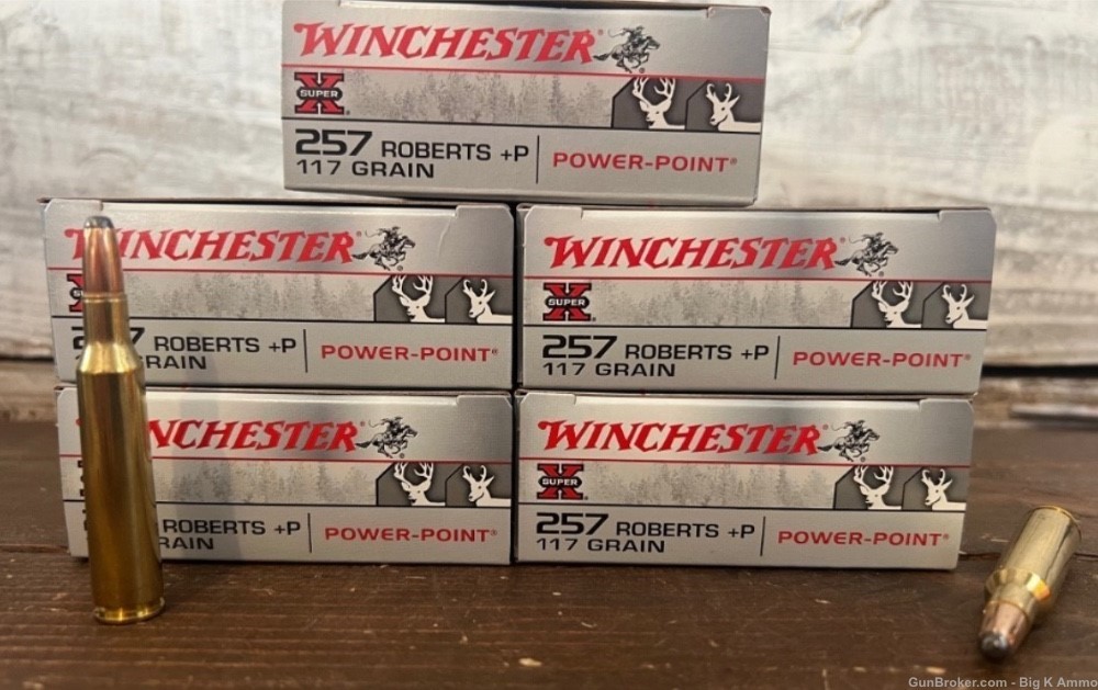 Winchester 257 Roberts + P power-point New Production 117Gr 100 Rds NoCCFee-img-0