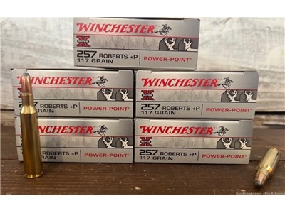 Winchester 257 Roberts + P power-point New Production 117Gr 100 Rds NoCCFee