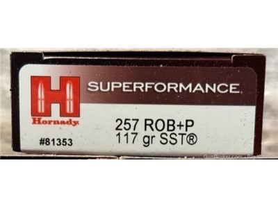 257 Roberts +P 117gr SST Hornady New Production 20 Rounds No CC Fees