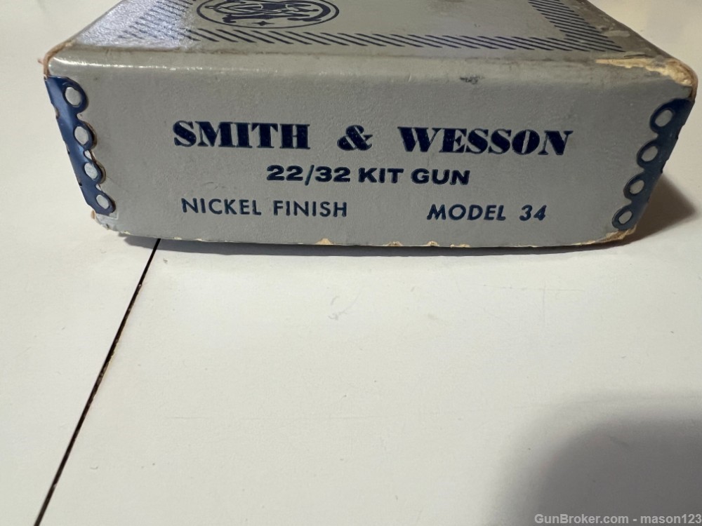 22 SMITH AND WESSON 4 INCH NICKEL MODEL 34-1 IN BOX & TOOLS-img-13