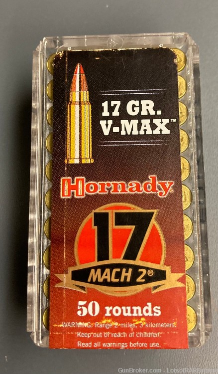 Hornady 17 Mach 2 17gr V-Max 50rd ammo box 83177-img-0