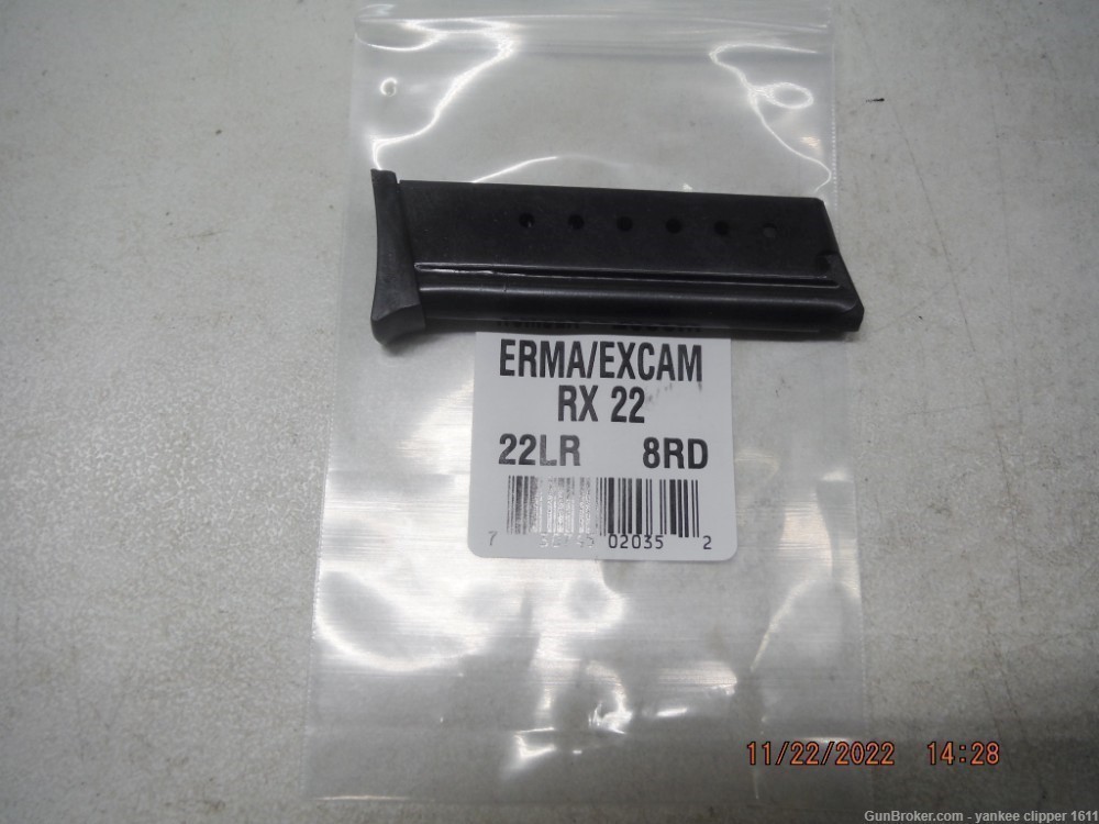 ERMA / EXCAM RX22 Magazine 22 LR 8RD with finger rest Magazine-img-0