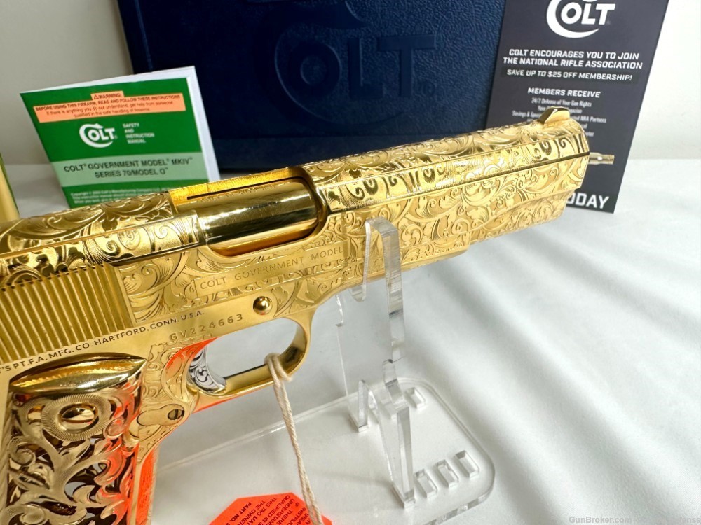 BREATHTAKING Colt 1911 24k GOLD ENGRAVED custom-img-5