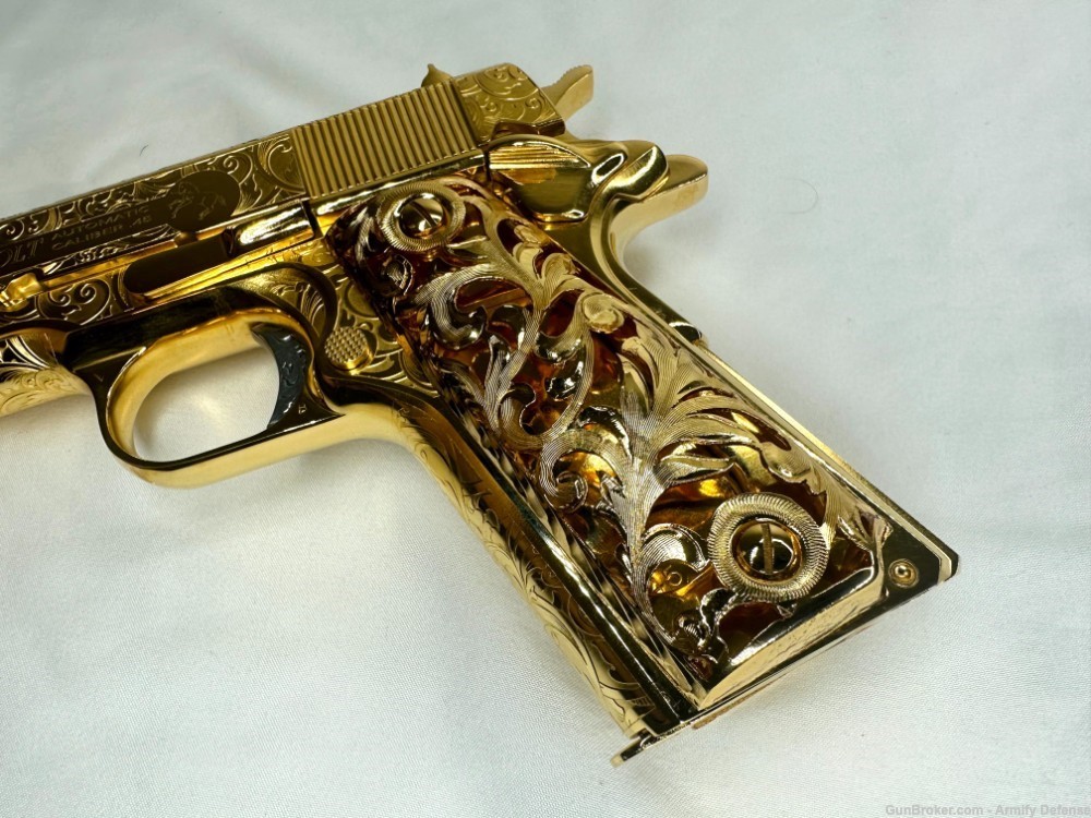 BREATHTAKING Colt 1911 24k GOLD ENGRAVED custom-img-15