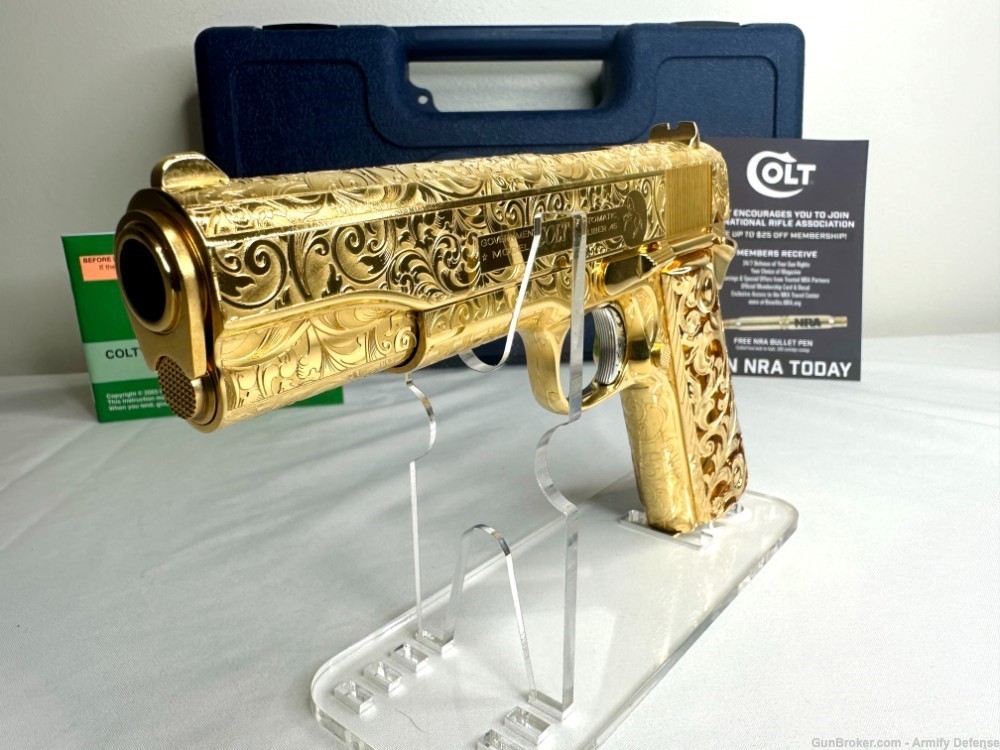 BREATHTAKING Colt 1911 24k GOLD ENGRAVED custom-img-8