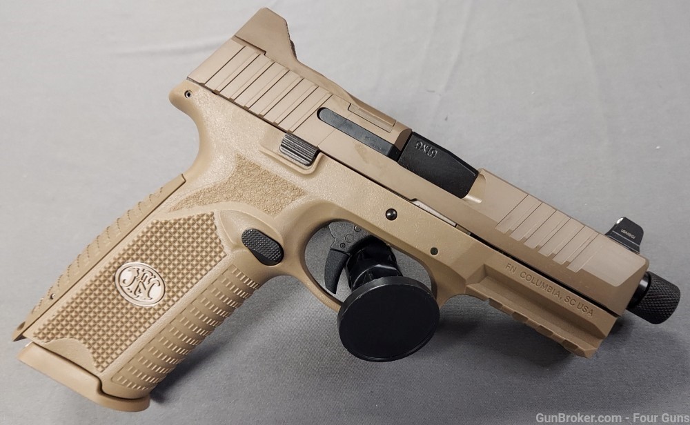 FN 509 Tactical 9mm 4.5" FDE Threaded Optics Ready 17 & 24 Rd Mags-img-1