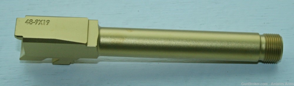Barrel for Glock 48 Threaded TIN Gold Stainless 9mm 9x19-img-0