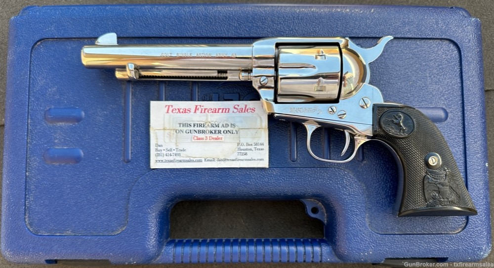 Colt Single Action Army 5 1/2" Bright Nickel .45 LC, P1856 SAA, 1998-img-0