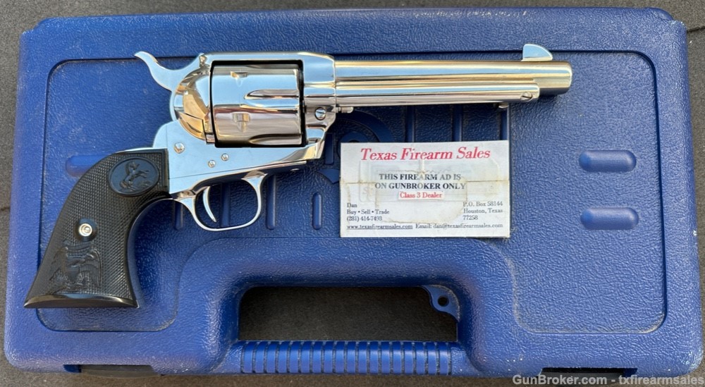 Colt Single Action Army 5 1/2" Bright Nickel .45 LC, P1856 SAA, 1998-img-11