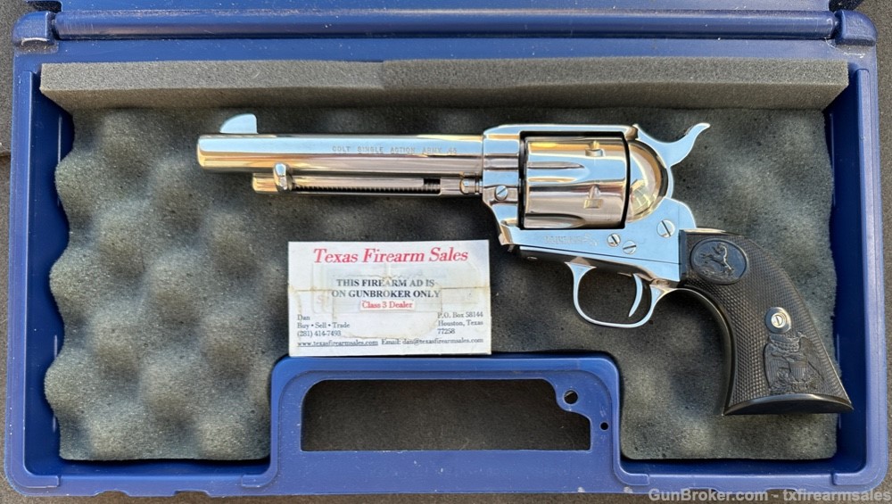 Colt Single Action Army 5 1/2" Bright Nickel .45 LC, P1856 SAA, 1998-img-42