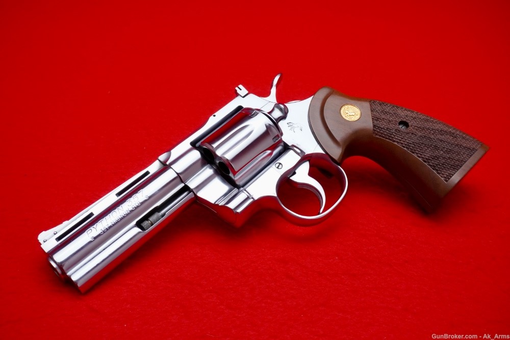 1977 Colt Python 4" .357 Magnum *CUSTOM HARD CHROME FINISH* -img-0