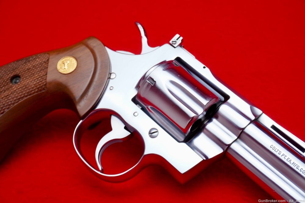 1977 Colt Python 4" .357 Magnum *CUSTOM HARD CHROME FINISH* -img-6