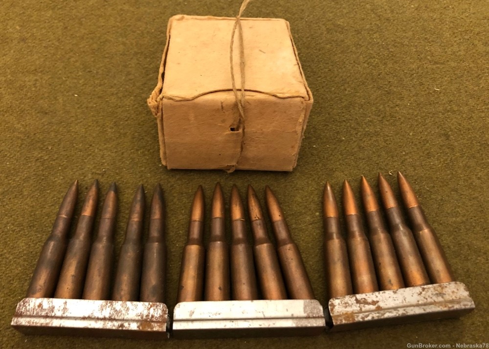 15 round box early Soviet Russian 7.62x54r with nicely marked Tula clips-img-0