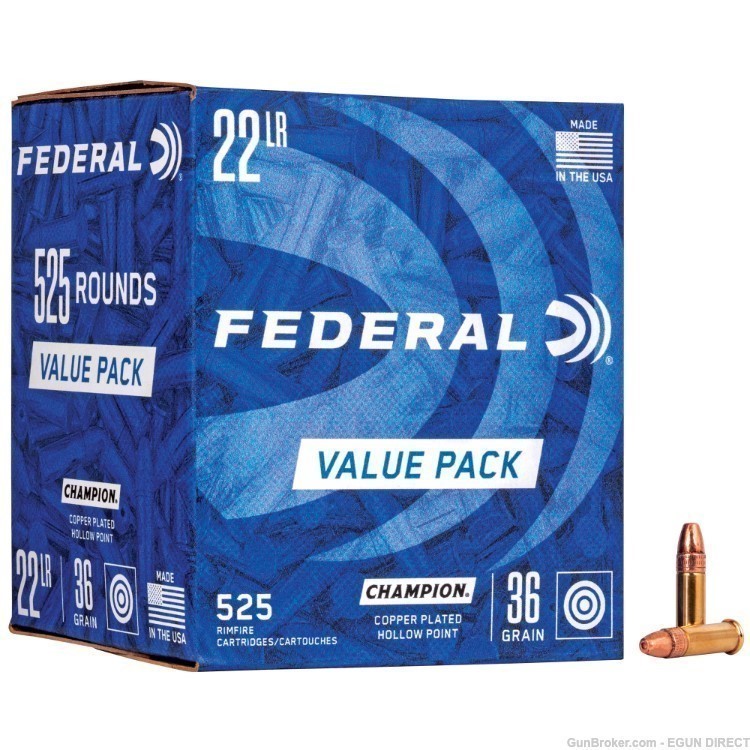 Federal Champion 22 LR 36gr Hollow Point - 525rd-img-0