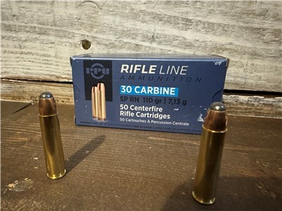 30 Carbine PPU Soft point round nose 110 Grain SP RN 50 Rounds