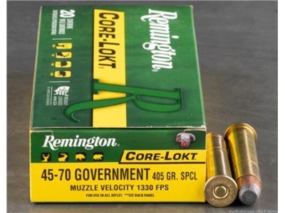 20 Rds Remington 45-70 GOVT 405 gr SP core-lokt .45-70 gov 