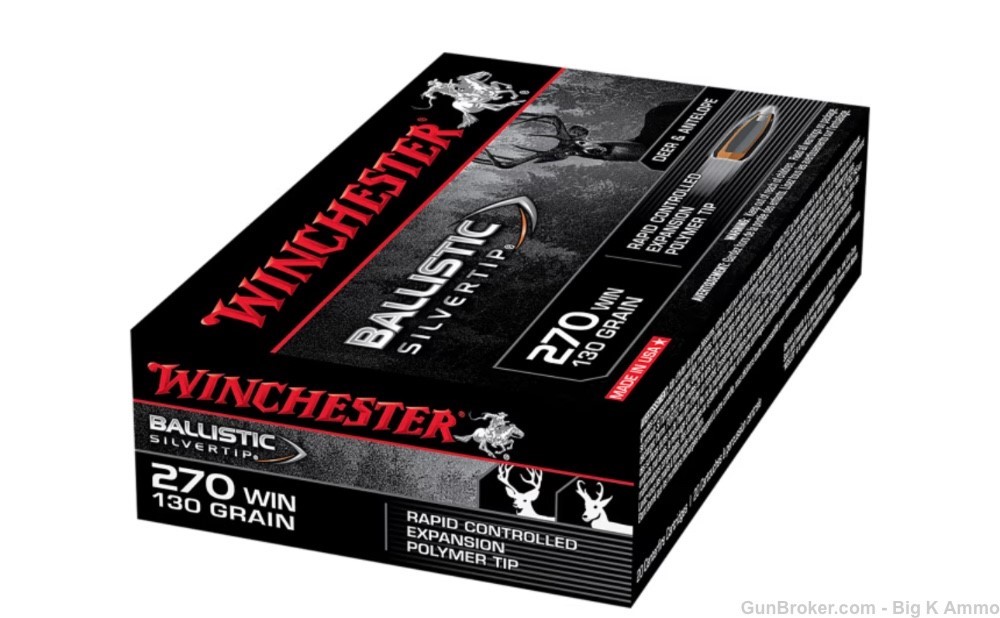 .270 Winchester 270 WIN Silvertip 130 grain 20 Rounds Ballistic Tip-img-0