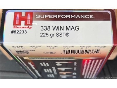 Hornady 338 Win Mag SST 20 Rounds $15 ship No cc fees