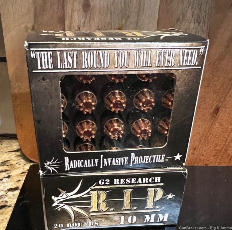G2 RESEARCH RIP 10mm 115Gr HP 40 Rds 10MM R.I.P. ammo wicked hollow points -img-0