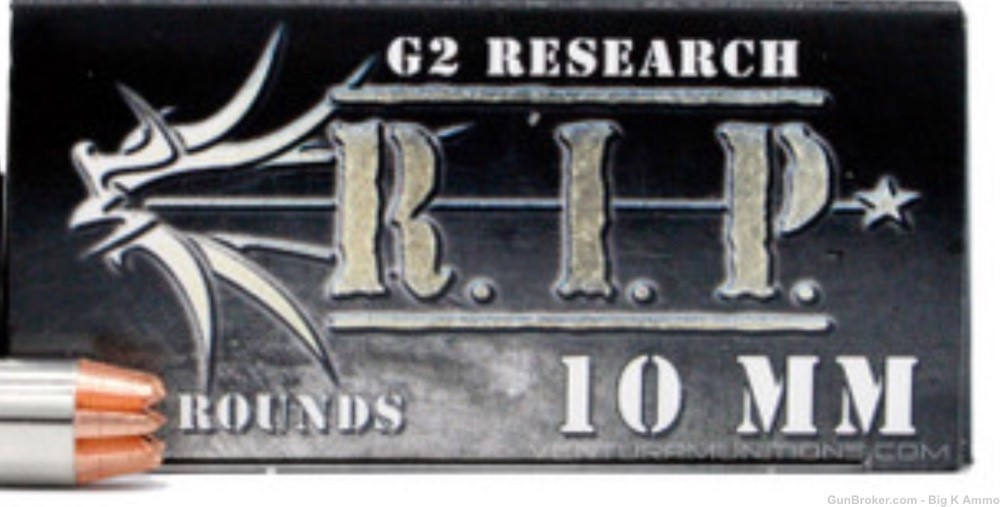 G2 RESEARCH RIP 10mm 115Gr HP 40 Rds 10MM R.I.P. ammo wicked hollow points -img-2