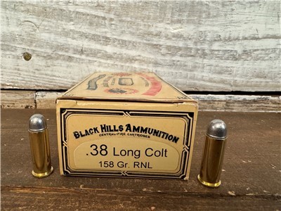 Black Hills Ammunition 38 Long Colt 158gr Lead Round Nose 750 FPS 50/box