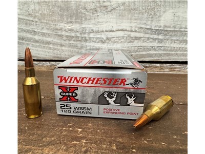 Winchester 25 WSSM 25 super short magnum 120 Gr Positive expanding point