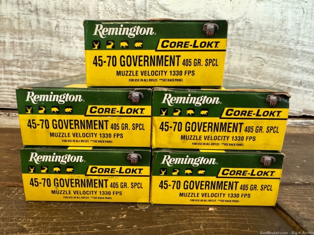 Remington 45-70 GOVT core-lokt 4570 GOVT 405 grain SP 100 rounds No CC Fees-img-0