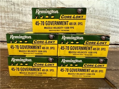 Remington 45-70 GOVT core-lokt 4570 GOVT 405 grain SP 100 rounds No CC Fees