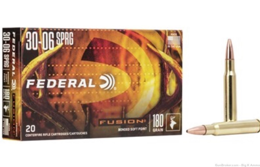 30-06 Springfield Fusion bonded soft point 100 ROUNDS 180 grain No cc fees-img-1