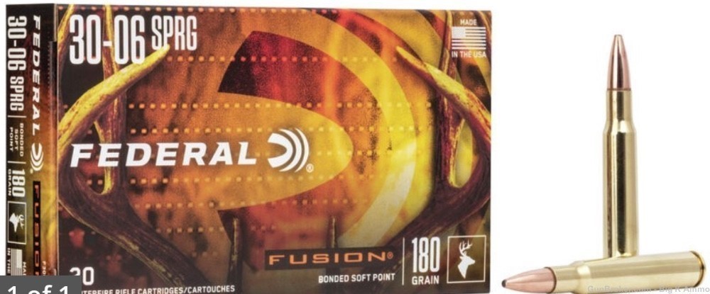 30-06 Springfield Fusion bonded soft point 100 ROUNDS 180 grain No cc fees-img-0