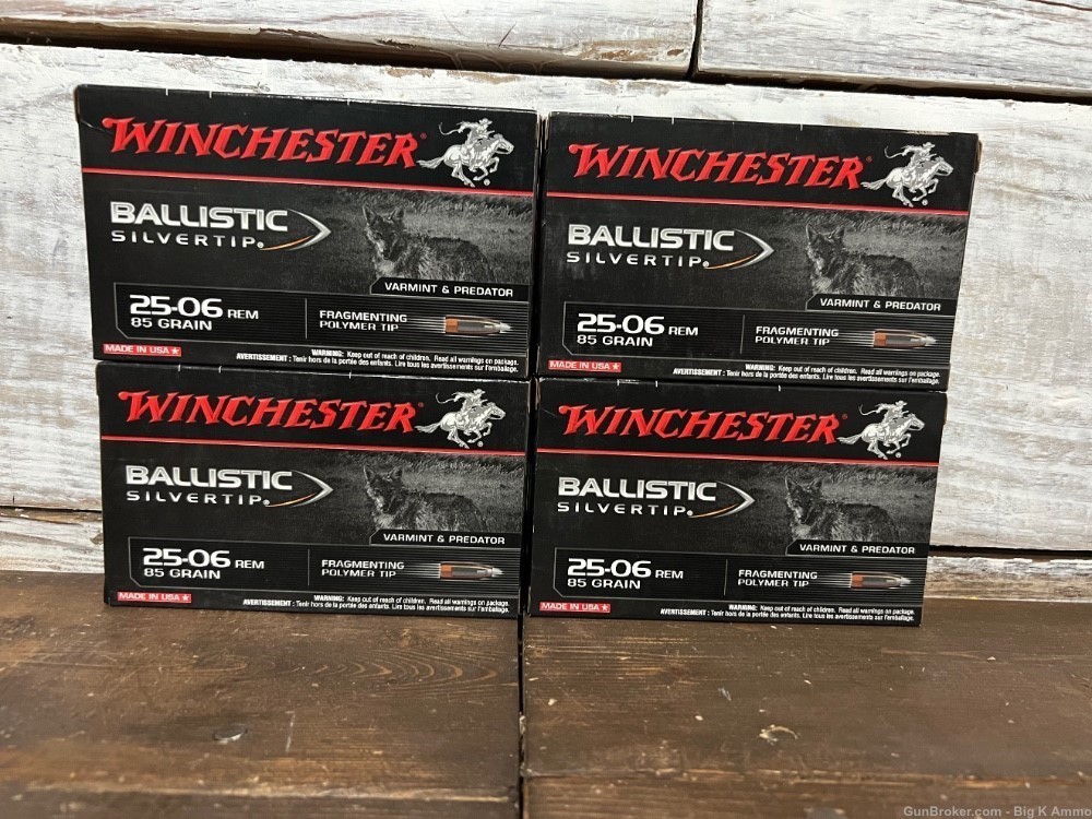 Winchester 25-06 rem 85 Grain silver-tip fragmenting polymer ptip 80 Rounds-img-2