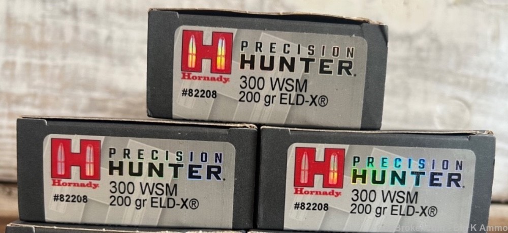 Hornady Pre hunt 300 WSM (win short mag) ELD-X 200 Gr 60 Rds No CC Fees -img-0