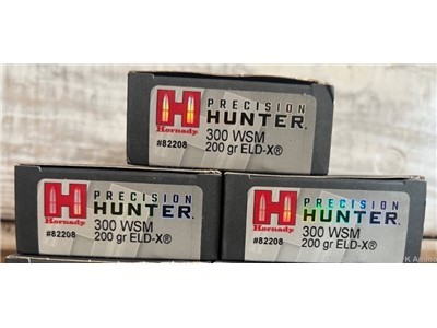 Hornady Pre hunt 300 WSM (win short mag) ELD-X 200 Gr 60 Rds No CC Fees 