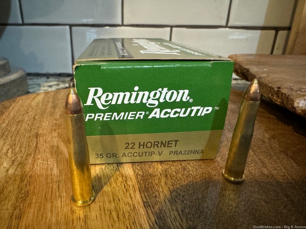 .22 Hornet Remington Premier Accu-tip V 35 Gr 50 Rounds NoCCFees-img-0
