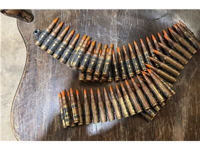 7.62x51 (308 Win) Tracer ammo 62 linked rounds 