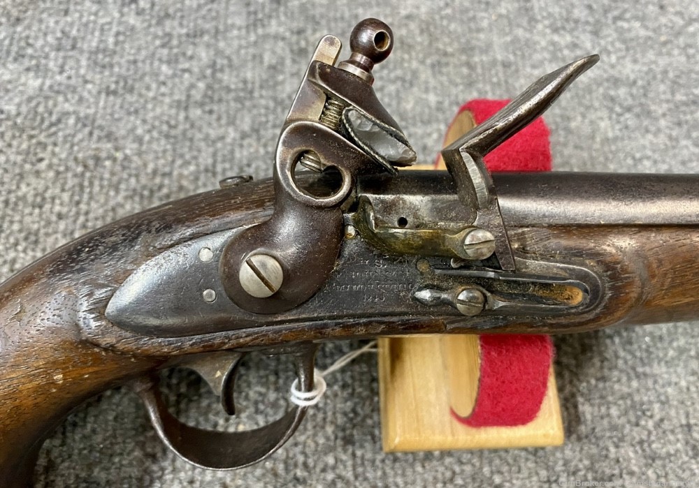 US Johnson Model 1836 .54 Flintlock Military pistol dated 1840 NR! Penny!-img-2
