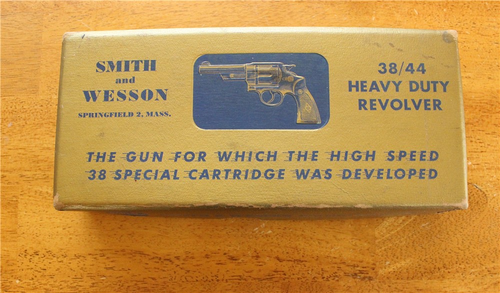 Smith & Wesson 38/44 .38SPL 4" MDL 1950 (ca. 1953) 5-Scrw Gold Box Grips NR-img-4