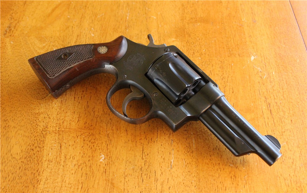 Smith & Wesson 38/44 .38SPL 4" MDL 1950 (ca. 1953) 5-Scrw Gold Box Grips NR-img-12