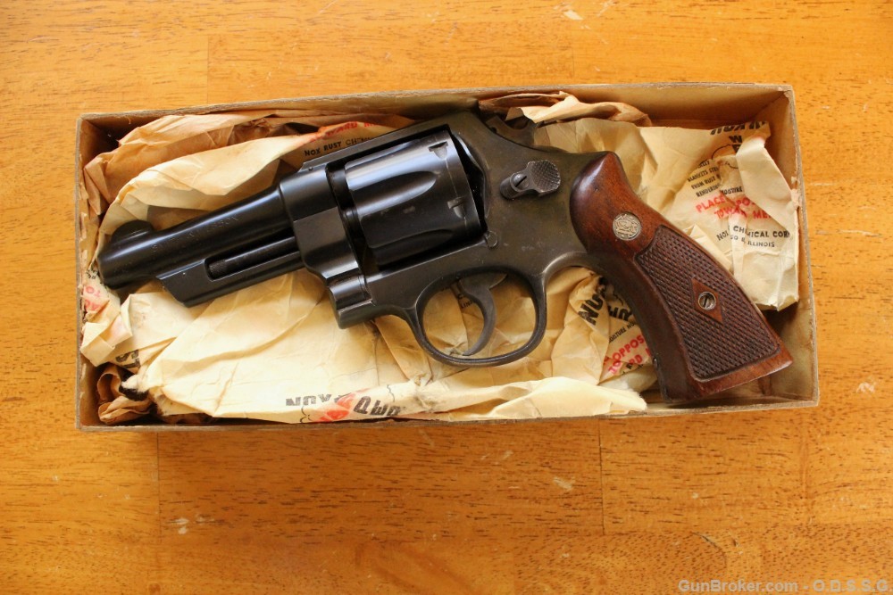 Smith & Wesson 38/44 .38SPL 4" MDL 1950 (ca. 1953) 5-Scrw Gold Box Grips NR-img-53