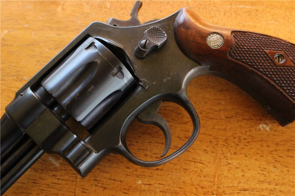 Smith & Wesson 38/44 .38SPL 4" MDL 1950 (ca. 1953) 5-Scrw Gold Box Grips NR-img-11