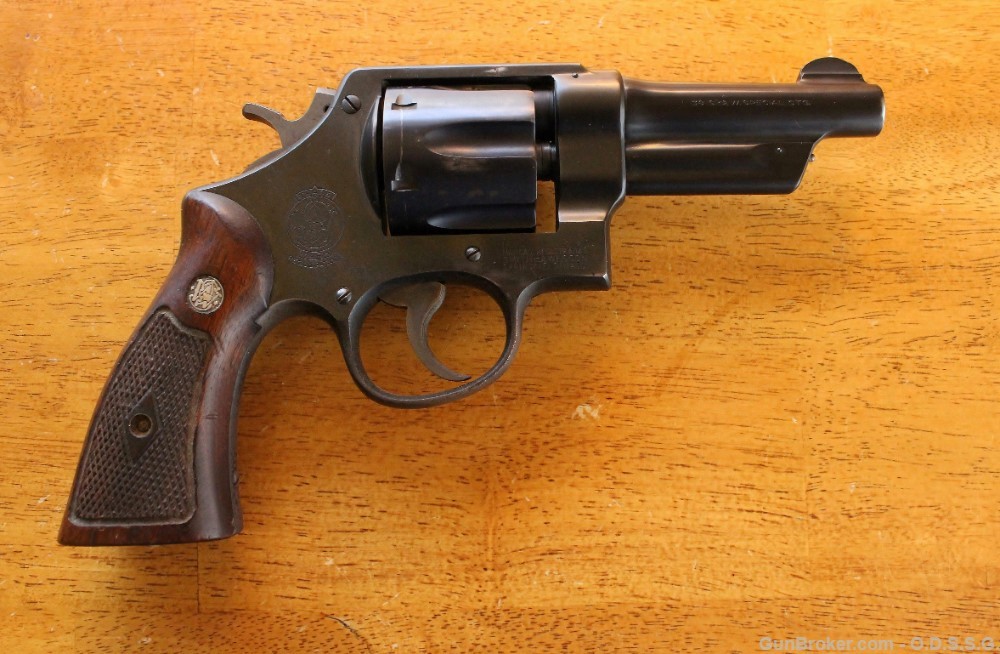 Smith & Wesson 38/44 .38SPL 4" MDL 1950 (ca. 1953) 5-Scrw Gold Box Grips NR-img-52