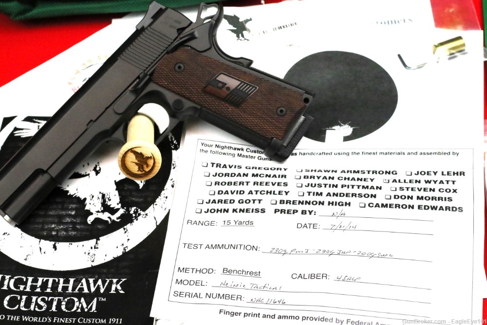 Nighthawk Custom 1911 HEINIE TACTICAL CARRY, 5" .45 ACP  Like New Condition-img-24